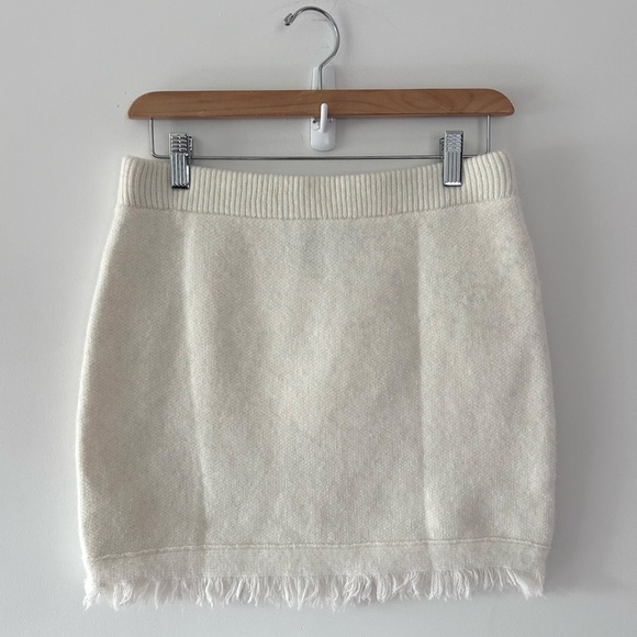 LULUS Knit Fringe Skirt with Metallic Details in Medium - Picture 2 of 7